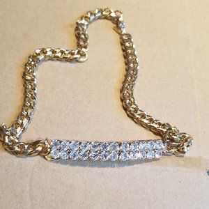 Gold Tone Rhinestone Boot Anklet